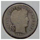 1904 S Barber Silver Dime