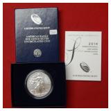 2014 W American Eagle 1 Ounce Silver Box/COA