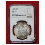 1886 Morgan Silver Dollar NGC MS62