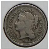 1868 Three Cent Nickel