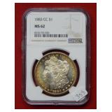 1883 CC Morgan Silver Dollar NGC MS62
