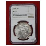 1898 Morgan Silver Dollar NGC MS62