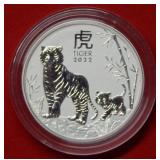 2022 Australia $2 Tiger Commem 2 Ounces Silver