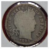 1895 S Barber Silver Dime