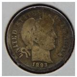 1893 O Barber Silver Dime