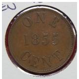 1855 Token -  Fisheries & Agriculture