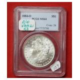 1884 O Morgan Silver Dollar PCGS MS64