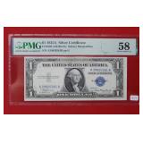1935A $1 Silver Certificate PMG 58