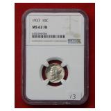 1937 Mercury Silver Dime NGC  MS62 FB
