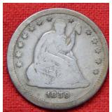 1859 Seated Liberty Silver Quarter  -- No Motto