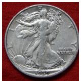 1939 S Walking Liberty Silver Half Dollar