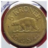 1944 Greenland5 Kroner