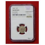 1868/1863 Three Cent Piece  NGC AU Details