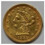 1889 Liberty Head $2.50 Gold Coin