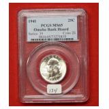 1941 Washington Silver Quarter PCGS MS65 Omaha