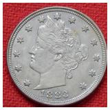 1883 Liberty V Nickel No Cents