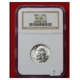 1954 Washington Silver Quarter NGC MS66
