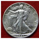 1941 S Walking Liberty Silver Half Dollar