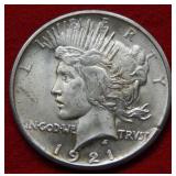 1921 Peace Silver Dollar   -  High Relief
