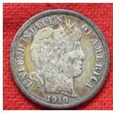 1910 Barber Silver Dime