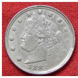 1883 Liberty V Nickel No Cents