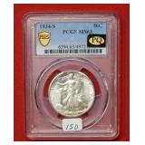 1934S Walking Liberty Silver Half Dollar PCGS MS63