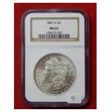 1887 O Morgan Silver Dollar NGC MS62