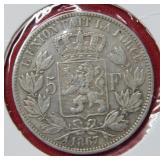 1867 Belgium Silver 5 Franc