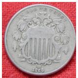 1866 Shield Nickel - With Rays