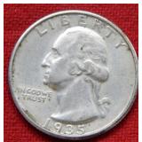 1935 S Washington Silver Quarter