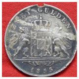 1855 Unknown Country Silver Zwei Gulden