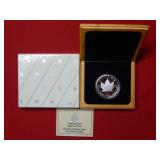 1989 Canada $5 Maple Leaf Silver Proof Box/COA