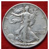 1929 S Walking Liberty Silver Half Dollar