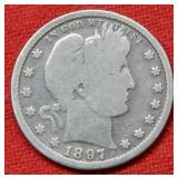 1897 S Barber Silver Quarter