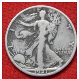 1921 Walking Liberty Silver Half Dollar