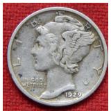 1929 D Mercury Silver Dime
