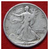 1917 Walking Liberty Silver Half Dollar