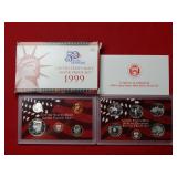 1999 US Mint Silver Proof Set - Box & COA
