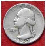 1943 Washington Silver Quarter Double Die