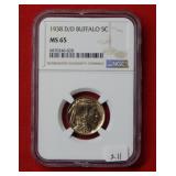 1938 D/D Buffalo Nickel NGC MS65