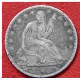 1855 Seated Liberty Silver Half Dollar  Arrows