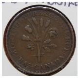 1836 Un Sou Token Canada Montreal