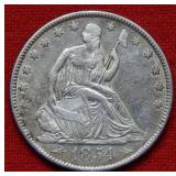 1854 O Seated Liberty Silver Half Dollar -- Arrows