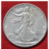 1929 D Walking Liberty Silver Half Dollar