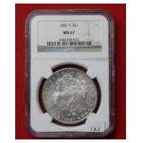 1881 S Morgan Silver Dollar NGC MS67