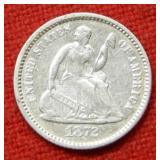 1872 Seated Liberty Silver Half Dime