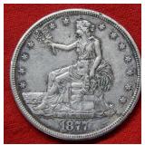 1877 S Trade Silver Dollar    --- Scratches