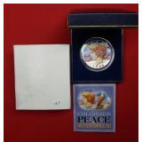 1922 Peace Silver Dollar Colorized - Box/COA