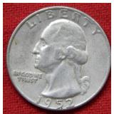 1952 D/D Washington Silver Quarter Mint Error