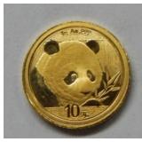 2018 China Panda 1 Gram Gold